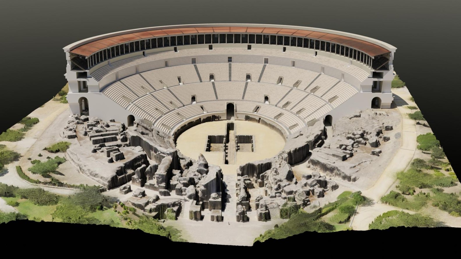 Vista aérea de yacimiento arqueológico